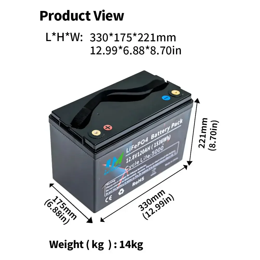 12.8V 120AH Electric Bike Rechargeable Lithium Batteries - Image 2