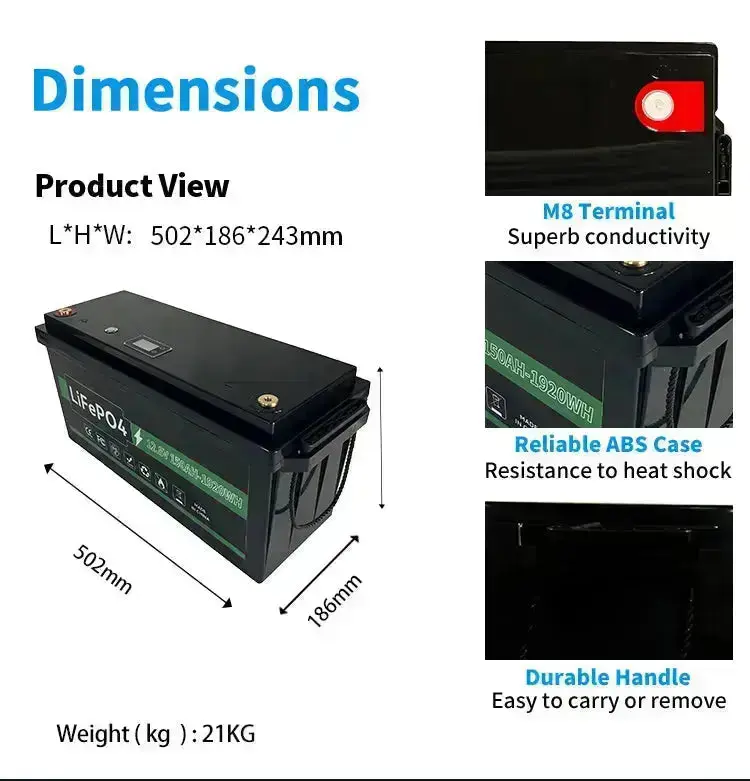 12.8V 150AH Rechargeable Lithium Battery Pack - Image 2