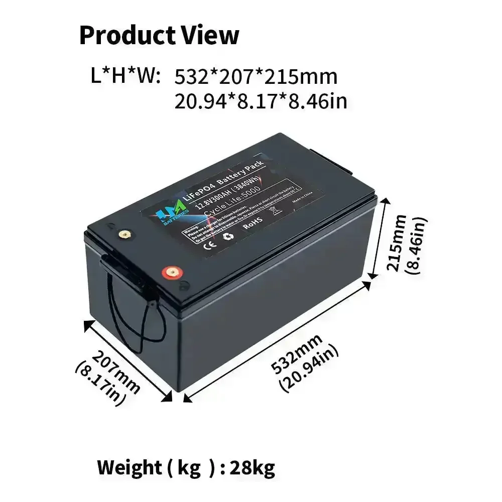 12.8V 300AH E-Bike Lithium Li Ion Solar Battery Storage - Image 2
