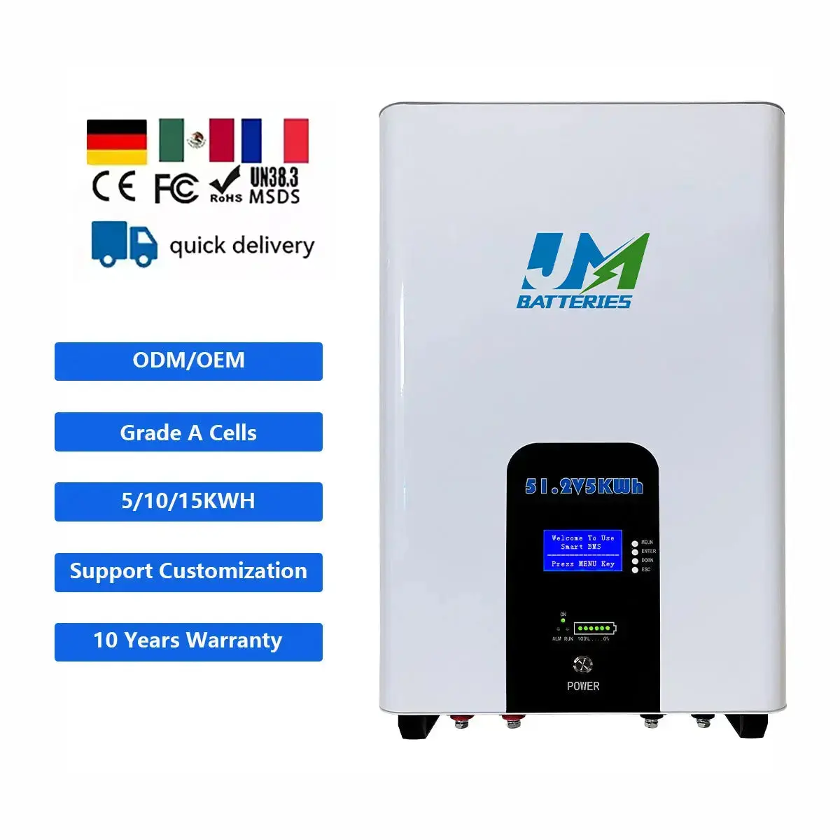 51.2V 100AH 5KWH LiFePO4 Ion Battery Solar Energy Storage Battery - Image 2