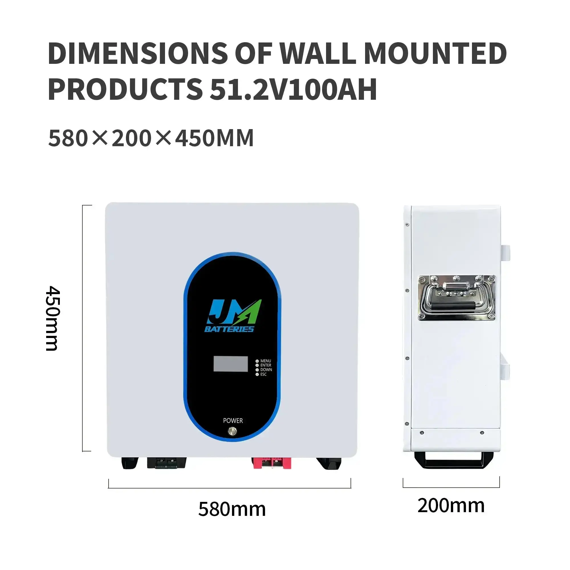 51.2V 100AH Wall Mounted LiFePO4 Batteries System Battery - Image 2