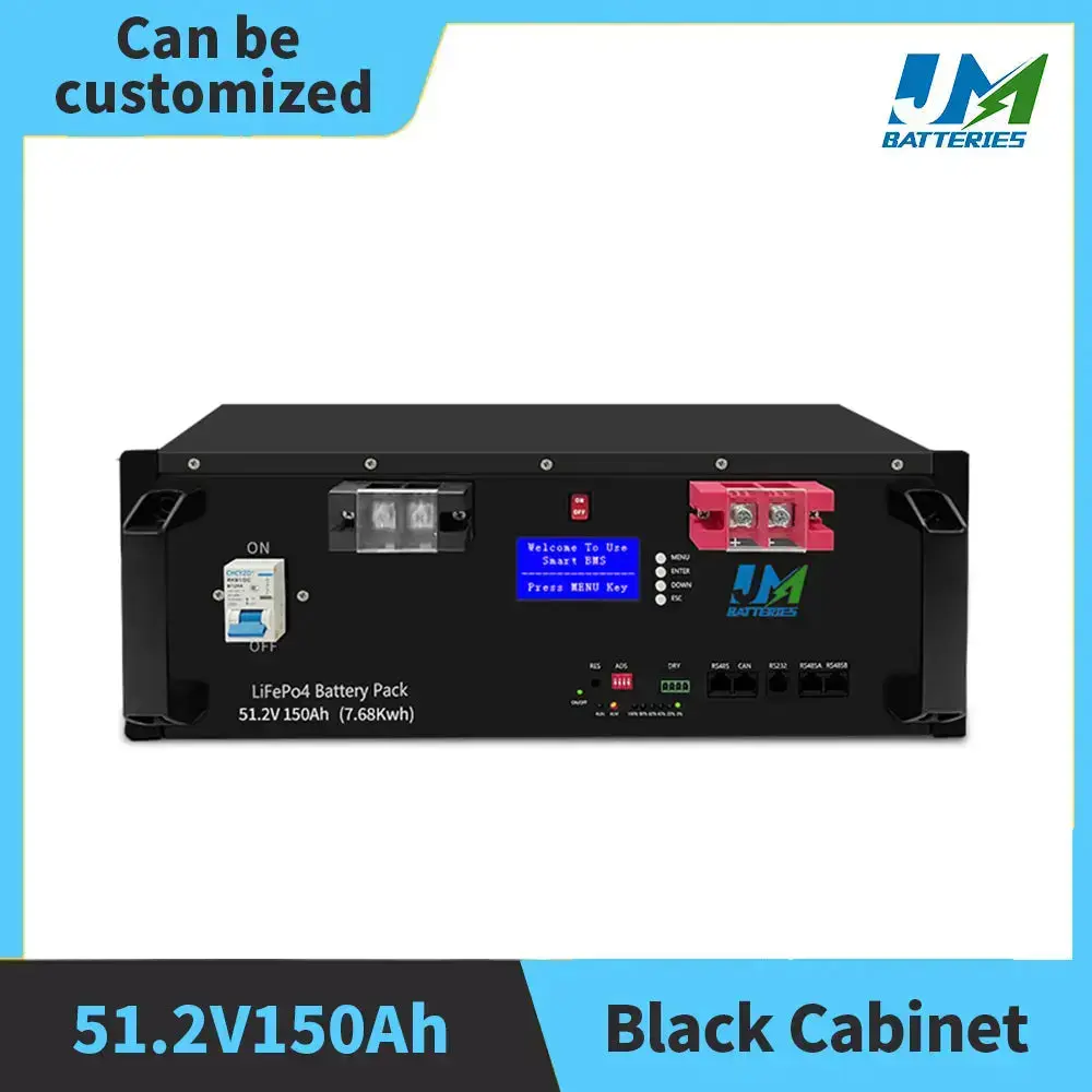 51.2V 150ah 50ah 100ah 200ah Stackable Rack Mounted LiFePO4 Lithium Battery