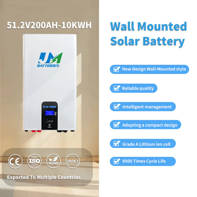 51.2V 200ah 10kwh Safety Wall-Mounted Lithium Battery Pack with Solar Energy Storage System
