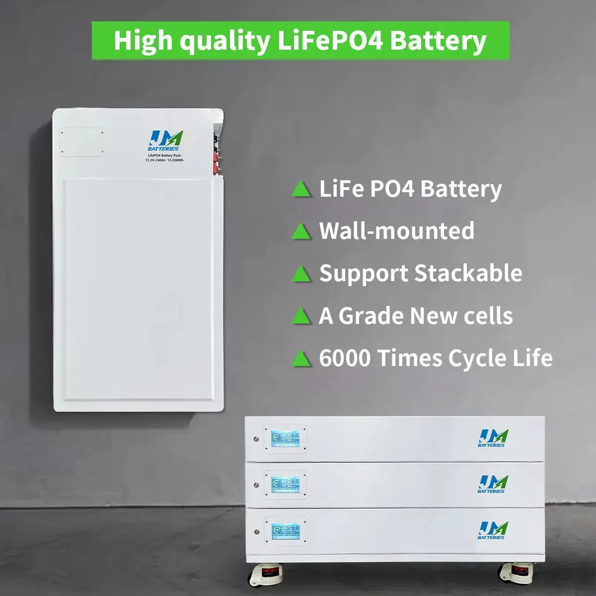 51.2V 300ah 600ah 900ah 1200ah Stackable Power-wall Battery - Image 3