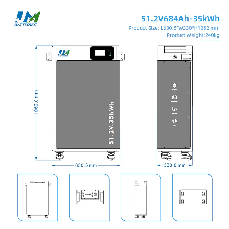 JM 35KWh High Capacity Battery 48V 684Ah Deep Cycle Battery Commercial Solar Energy Storage - Image 2
