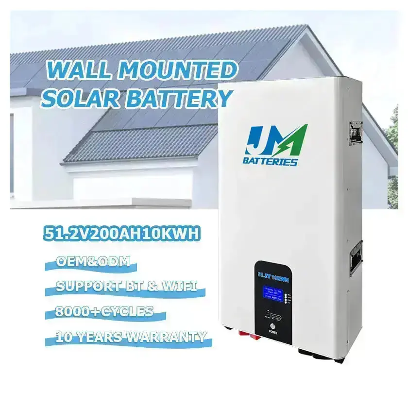 JM Wall-Mounted 51.2V 200AH 100AH 150AH Lithium Battery Ultimate Energy Solution