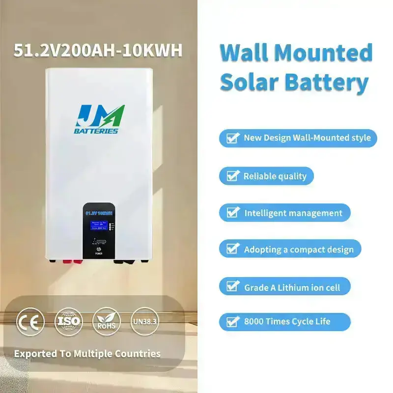 JM Wall-Mounted 51.2V 200AH 100AH 150AH Lithium Battery Ultimate Energy Solution - Image 3