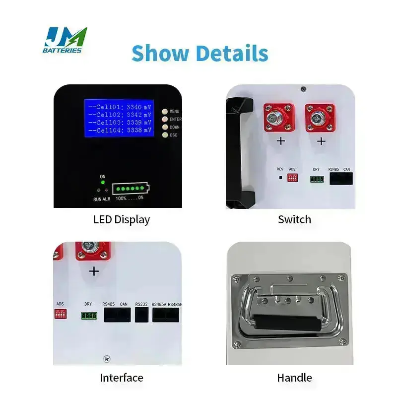 JM Wall-Mounted 51.2V 200AH 100AH 150AH Lithium Battery Ultimate Energy Solution - Image 7