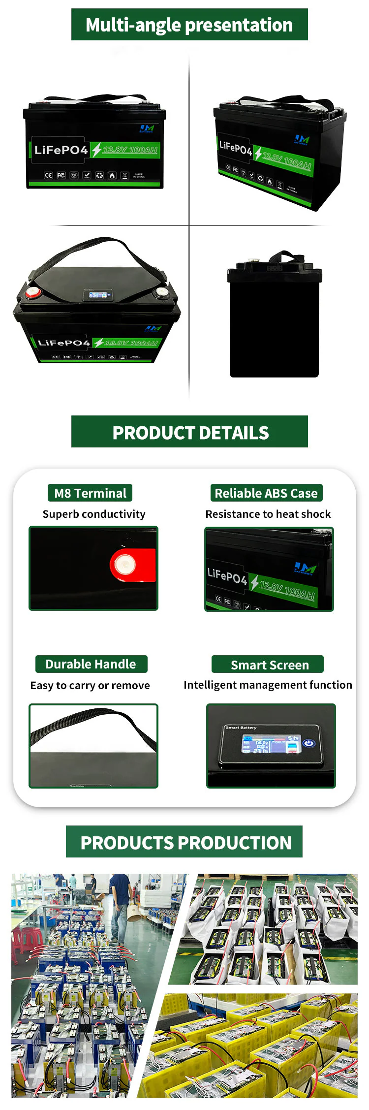 JM 12v 100ah lithium ion battery 12.8v 100ah lifepo4 battery pack - Image 4
