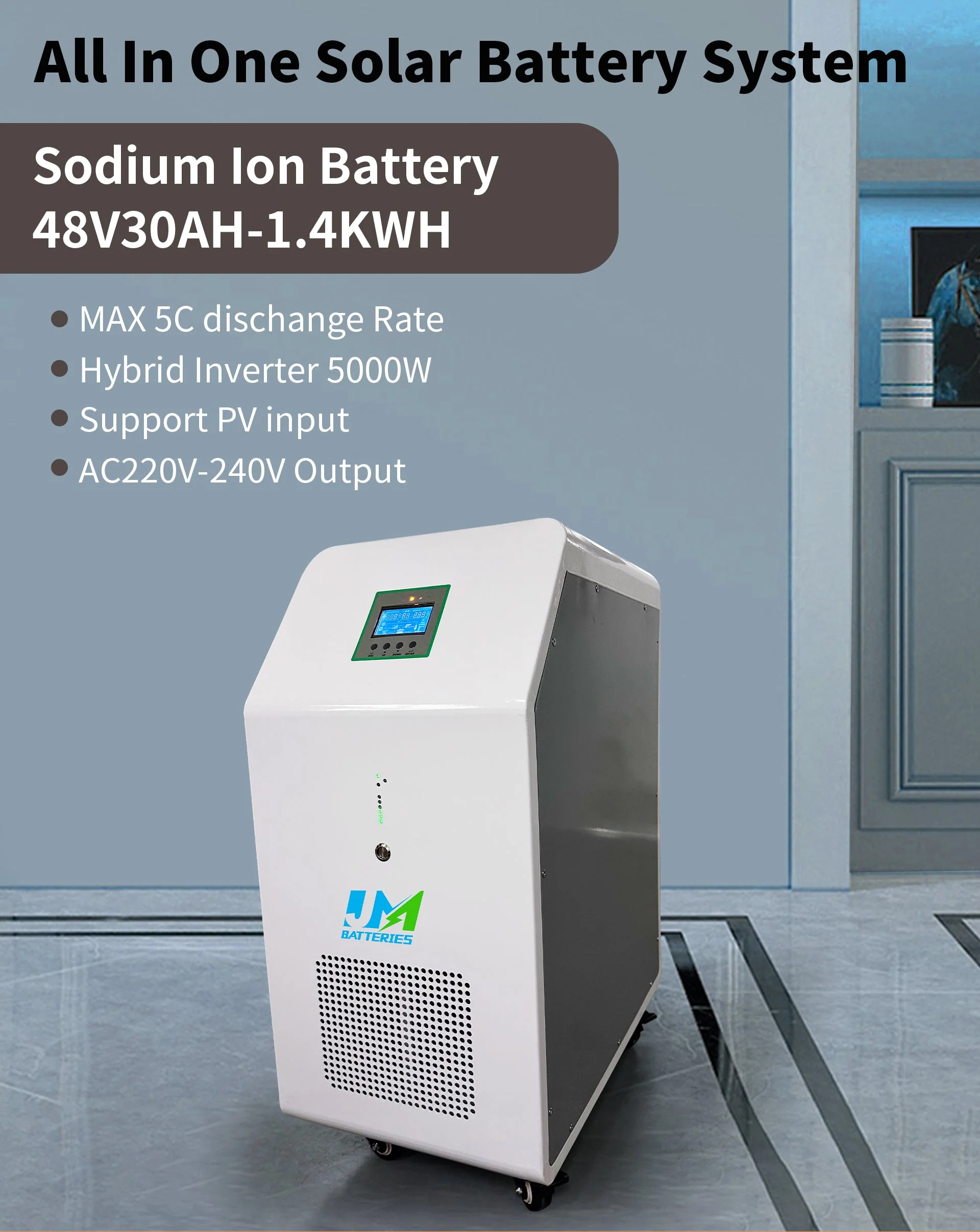 JM 5kWh 10kWh 15kWh Lithium lon Battery With Inverter All In One System