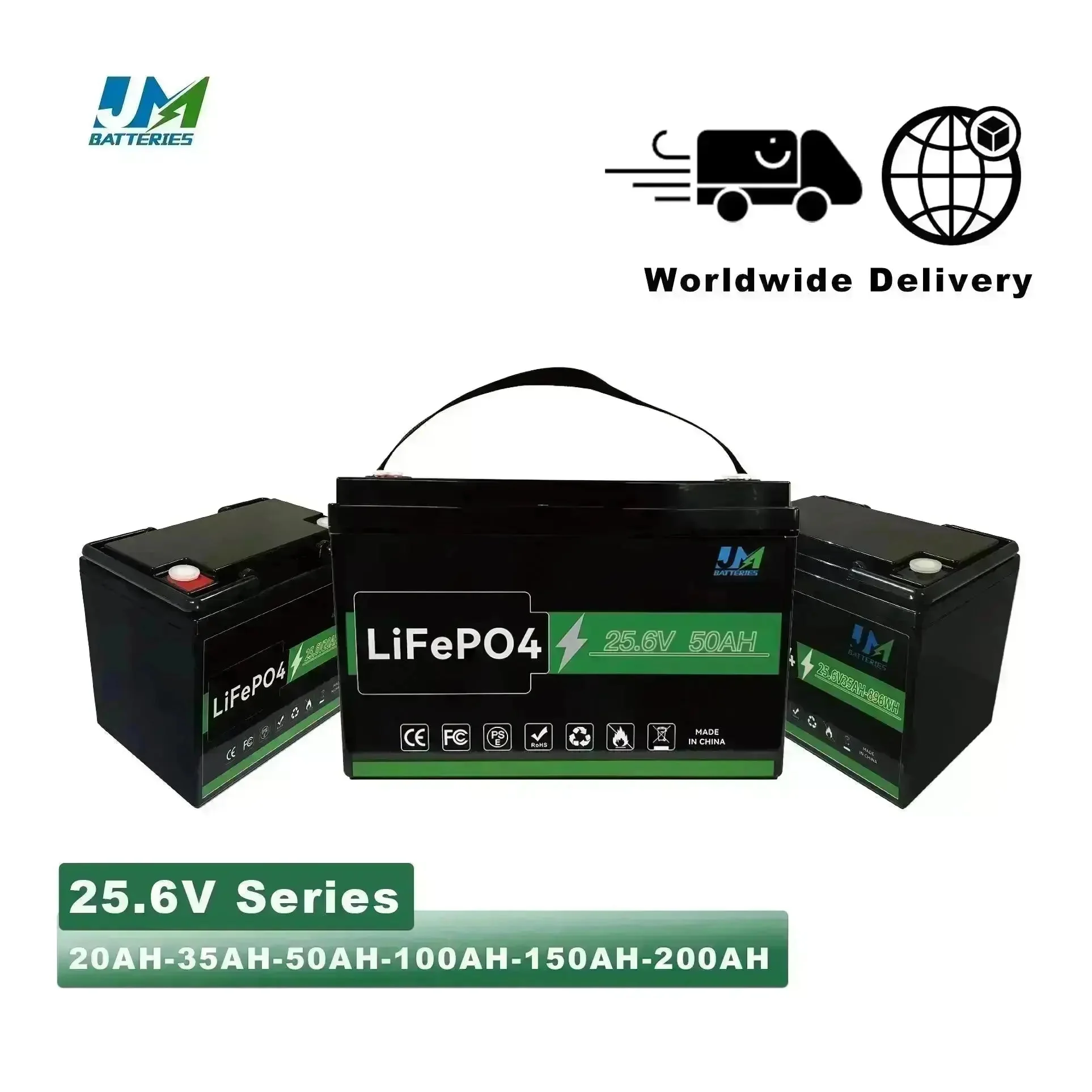 JM LFP Battery Packs 25.6V 100ah 150ah 200ah Safe Efficient and Eco-Friendly Energy LiFePO4 Batter