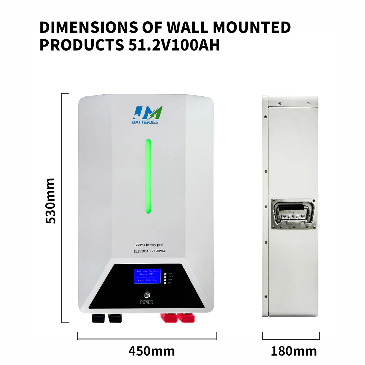 JM 51.2V 48V Wall-mount aa lithium batteries 100ah 200ah lithium ion batteries - Image 3