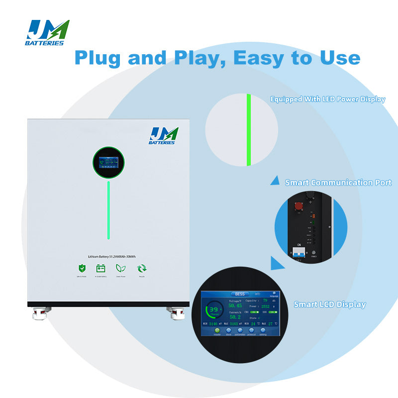 JM Factory Direct Sales 48V 51.2V 600ah 30kwh Lithium Ion Battery For OEM/ODM