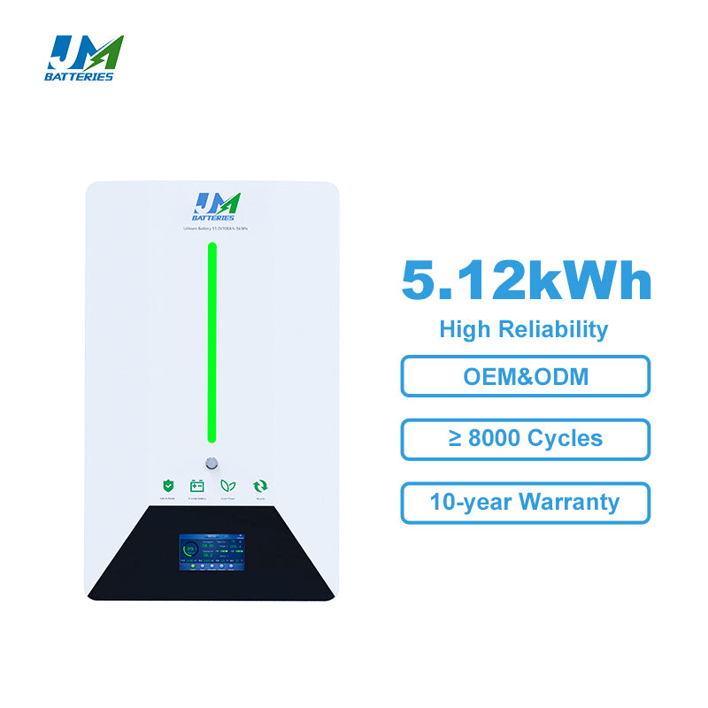 JM Factory Outlet EU Inventory Wall Mounted 48V 51.2V 100ah 5kwh LiFePO4 Battery with BMS System