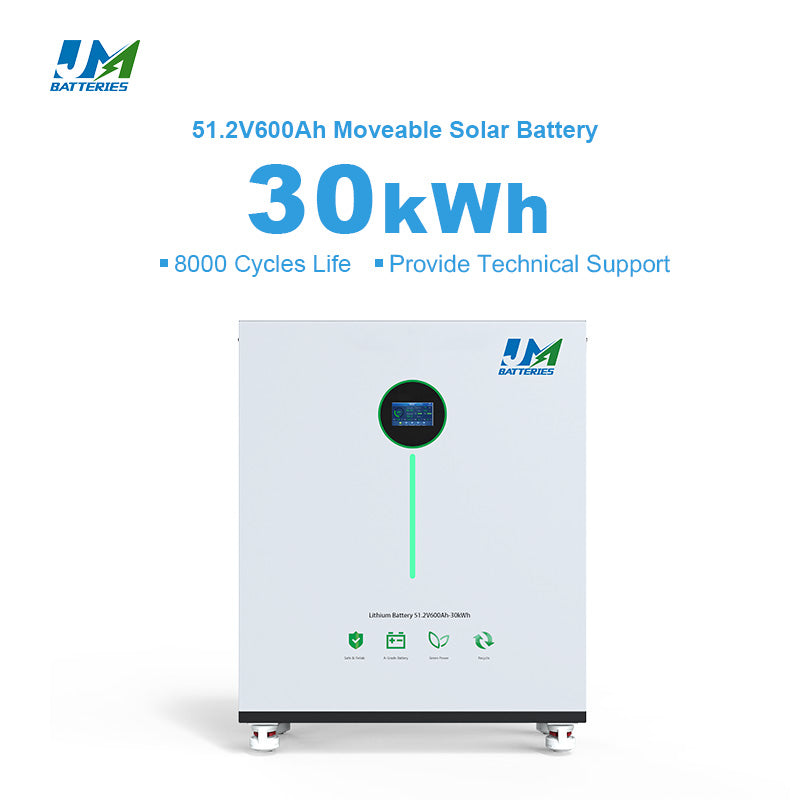 JM Factory Price 48V 51.2V 600ah 30kwh LiFePO4 Lithium Ion Battery for Residential Household Solar Energy Storage