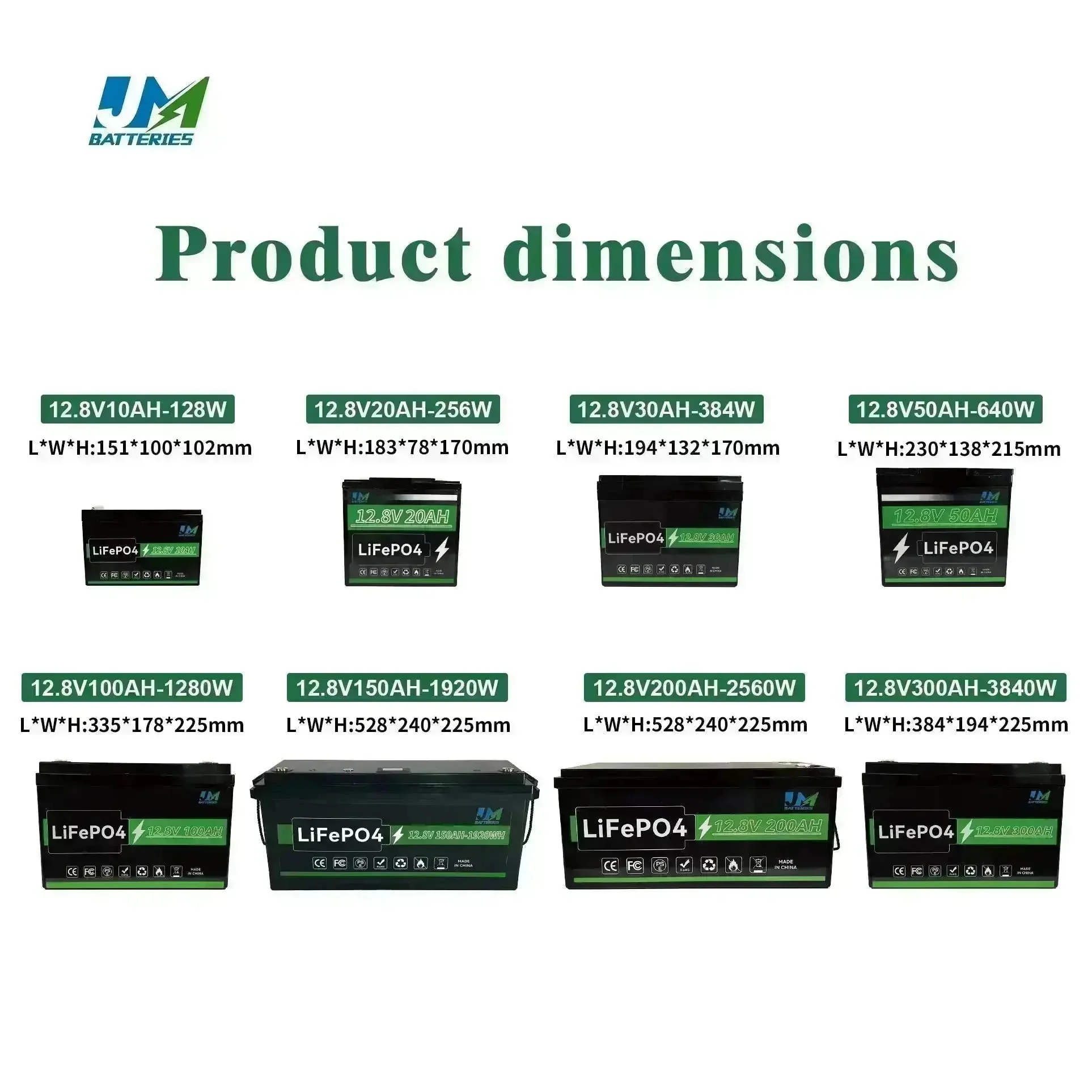 JM 12.8v 100ah 200ah 300ah New Lithium Batteries High Performance And Endurance Battery - Image 5