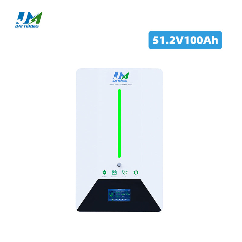 JM Battery Solutions Wall Mounted 48V 51.2V 100ah 5kwh Rechargeable Li Ion Battery for Home Energy Storage Systems