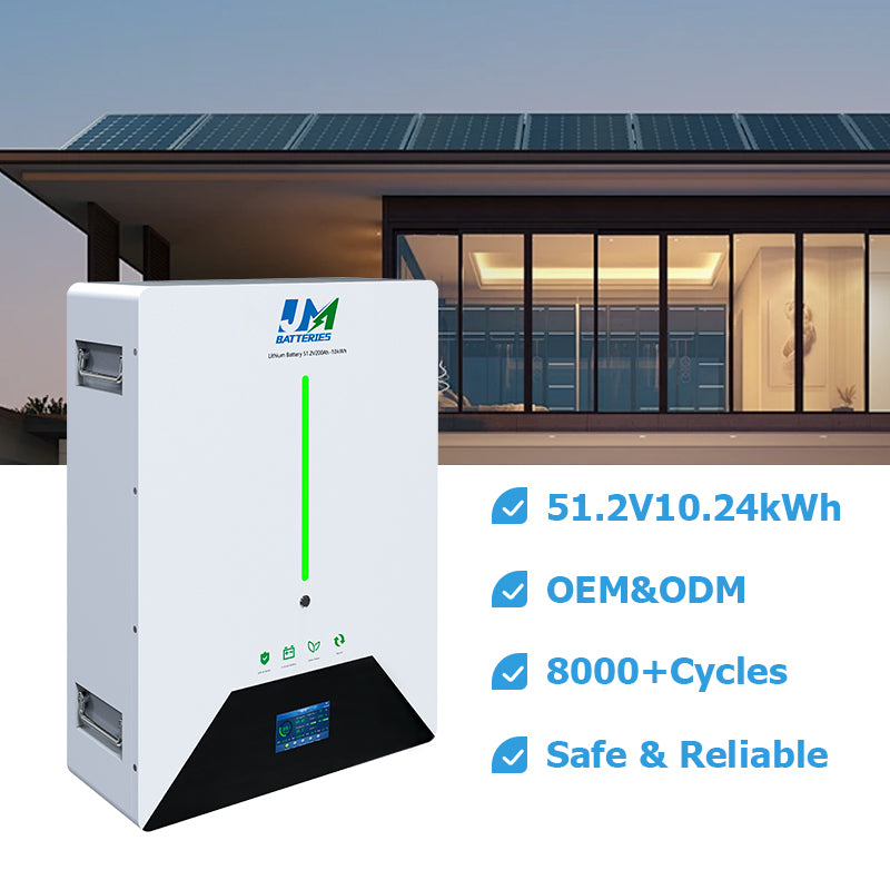JM Makers Wall Mounted 51.2V 48V 200ah 10kwh 10kw Li Polymer Battery for Home Solar Energy Storage System