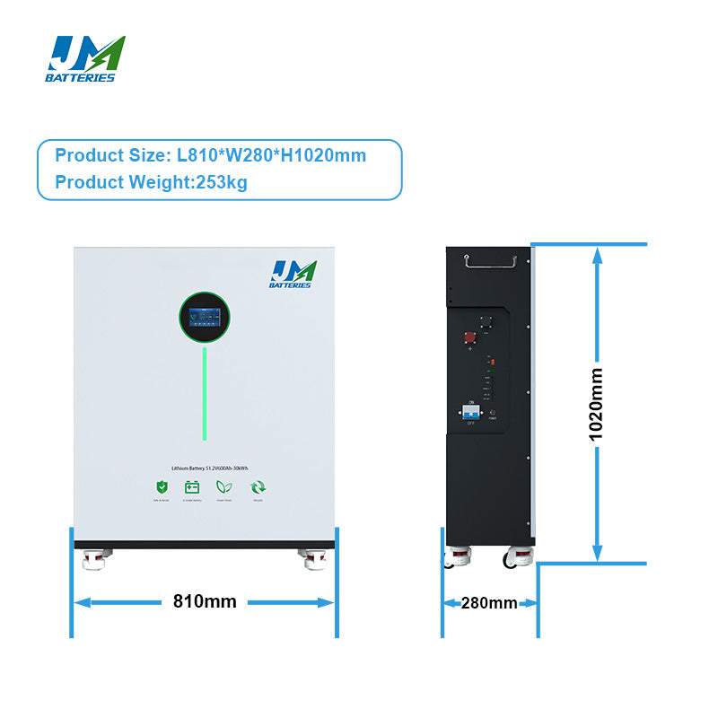 JM 48V 51.2V 560ah 600ah 30kwh LiFePO4 Lithium Battery with BMS for Solar Home Energy Storage System - Image 4